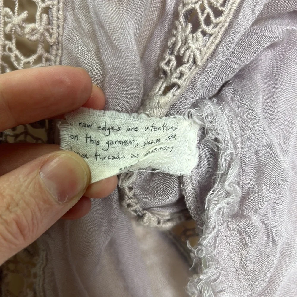 Free People sheer fairy raw edges lace top - Picture 5 of 12